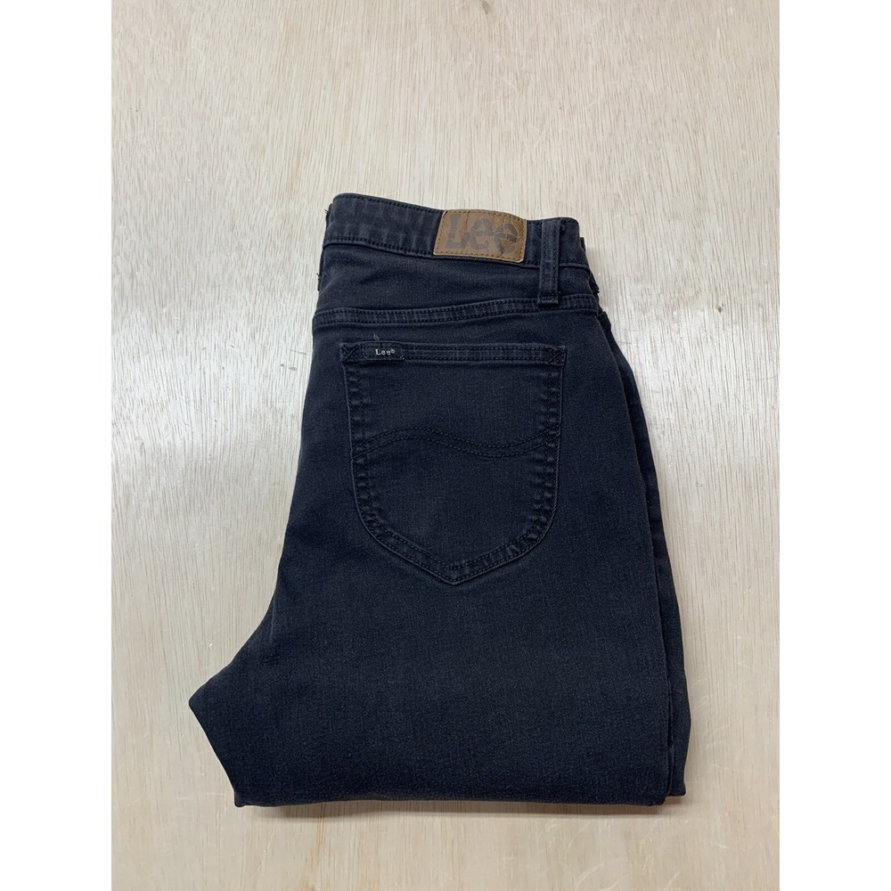Lee Jeans Regular Fit Boot Cut Black Denim Stretch Womens Size 8M Approx 28x28